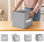 artsdi 13x13 storage cube bins (Set of 10) Foldable Fabric storage cubes with 10 Labels Window Cards & a Pen,13 inch cube sto
