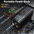 Portable Jump Starter with Air Compressor - 12V Car Battery Jumper Starter Box 5500A (All Gas/12L Diesel) 9-in-1 with Air