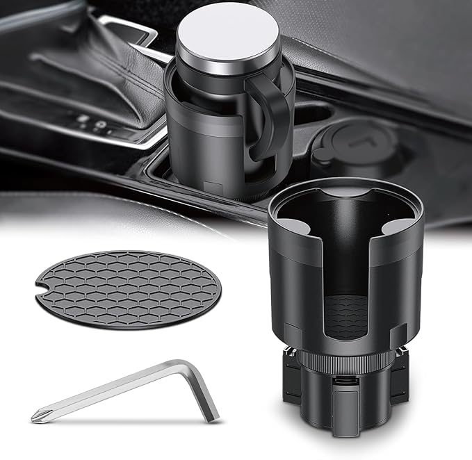 Frokom Cup Holder Expander for Car,Upgraded Car Cup Holder Expander Adapter with Offset Adjustable Base, Fit Most Large Bottl