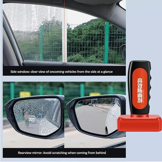 ELEFOCUS Automotive Glass Cleaner,120ml Car Rain-proof Anti-fog Agent Oil Film Remover Sponge Car Window Wiper (Oil Film Remo