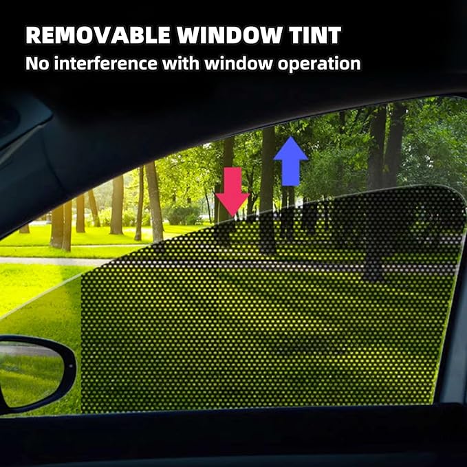 Car Side Window Sunshade Film - Removable Tint for Car Windows | Static Cling & Reusable |Superior UV & Heat Protection | 28" L*20.5" W | | Installation Kit Included (28" L*20.5" W (4 PCS))