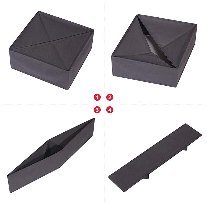 DIOMMELL 4 Pack Foldable Cloth Storage Box Closet Dresser Drawer Organizer Fabric Baskets Bins Containers Divider for Clothes