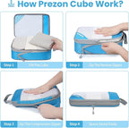 Compression Packing Cubes for Travel, Lightweight Vacation Travel Essentials, Travel Accessories for Suitcase Organizer Bags 