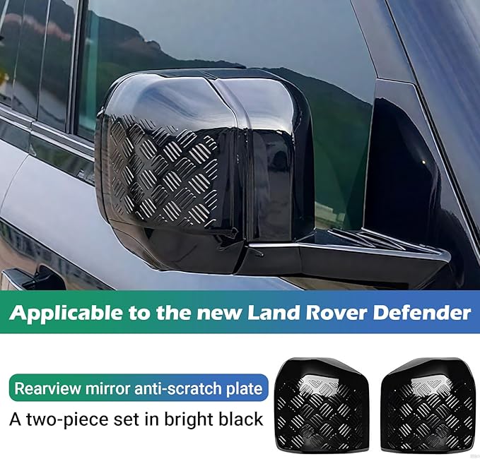 Defender Rearview Mirror Cover | Gloss Black ABS Anti-Scratch Protection Guards | Land Rover Defender 2020-2025 90 110 130 Accessories |(Rearview Mirror Cover)