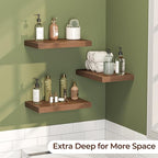 Fun Memories Floating Shelves for Wall 16 Inch Set of 3, Farmhouse Floating Shelves with Invisible Heavy Duty Bracket, 10 Inc