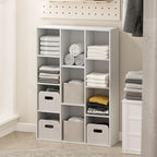 Furinno Reed Closet Organizers and Storage, 11-Cube Closet Organizer, Open Shelf Closet Storage, for Wardrobe, Bedroom, Livin