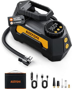 AstroAI H2 Pro Tire Inflator Portable Air Compressor Fully Upgraded Cordless Tire Inflator with DC 12V & Battery Dual Power Supplies Fast Inflation Air Pump for Car Tires Motorcycles Yellow