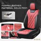 Coverado Car Seat Covers Full Set, Seat Covers for Cars, Front Seat Covers and Back Seat Cover Waterproof Leather Automotive 