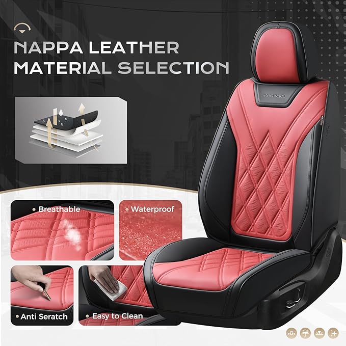 Coverado Car Seat Covers, Front Covers for Cars, Car Seat Cover Front Seats, Automotive Seat Cover, Waterproof, Leather Car S