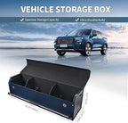 Car Trunk Organizer, Leather Trunk Organizer for Suv with Lid and Push-pull Handle Car Trunk Leather Storage Box Extra Large Ca