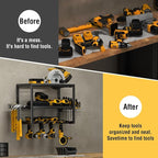 YYR Heavy Duty Power Tool Organizer Wall Mount, Cordless Drill Hanger Storage Rack, Battery Tools Holder with Charging Statio