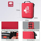 First Aid Kits - Compact First Aid Kit with Labelled Compartments Molle System Premium Emergency Kits for Home, Office, Car, 