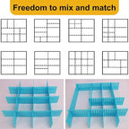 100 PCS Premium DIY Drawer Dividers, Blue, Adjustable Drawer Dividers for Perfectly Organized Drawers, Tidying Makeup, Clothe