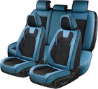 Coverado Seat Covers Full Set, 5 Seats Breathable Faux Leather Seat Covers for Cars, Car Seat Cover Winter, Car Seat Protecto