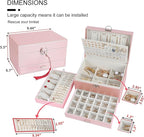 BOOVO Earring Jewelry Box For Women Girl Stud Organizer, 5 Layers Girl Jewelry Organizer Box With Lock Earring Holder Organiz
