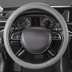 Car Pass Classical Leather Automotive Universal Steering Wheel Covers,Universal Fit for Suvs,Trucks,Sedans,Cars,Vans,14.5-15i