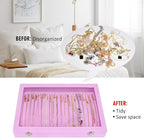 Vicoter Velvet Necklace Display Jewelry Tray 20 Hook Necklace Tray Necklace Pendant Jewelry Tray for Women and Girls