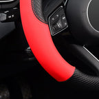 LABBYWAY Steering Wheel Cover, Universal Fit 15 Inch Microfiber Leather Car Wheel Protector, Anti-Slip, Red