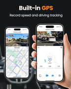 4K 3 Channel Dash Cam, 2160P+1080P+1080P Front and Rear Inside Car Camera with 64GB Card, WiFi Built-in GPS, 3“ IPS Screen, I