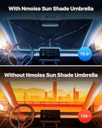 Upgrade Nmoiss Windshield Sun Shade Umbrella for Car Vinyl Coating Protect Car from Sun Rays & Heat Damage Keep Cool and Protect Interior Small (53" L x 29" W)