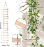 Wooden Rope Ladder Wall Hang, 1 Piece 7.87x59in Wooden Branch Ladder Climbing Plants Trellis Hanging Ornaments Ladder for Hom