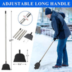 Snow Shovel Ice Scraper- Multifunctional Garden Cleaning Flat Shovel Floor Scraper Long Handle, Heavy Duty Weed Scrapers Tool, Metal Sharp Blade for Lawn Edging,Sidewalk Weeding,Driveway,Steps,67"