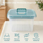 Pulseplay Clear Medicine Organizer Storage Box with Handle Medicine Organizer Box with Removable Tray Multipurpose Medicine C
