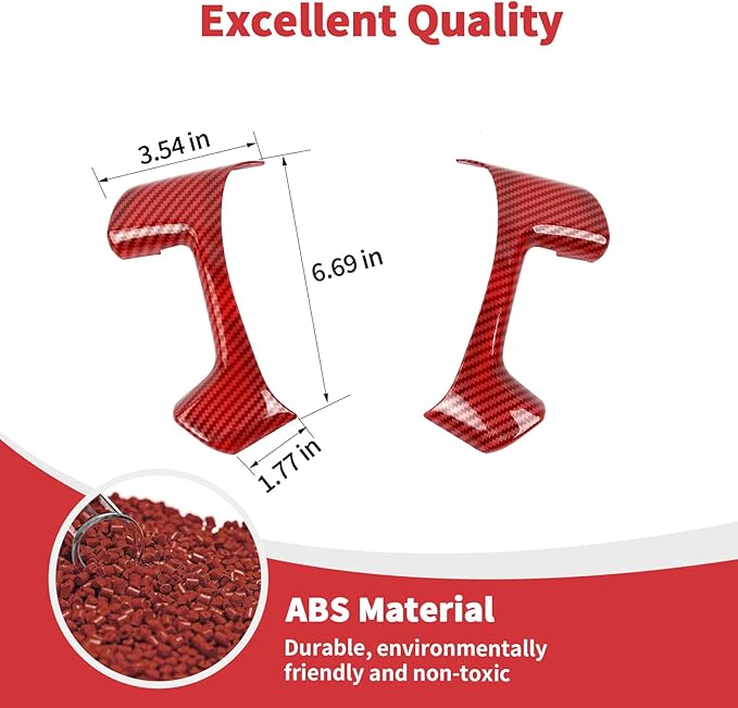 Linskip Steering Wheel Covers Compatible with Avalanche/Suburban/Tahoe/Traverse/Silverado 1500 & Yukon/Sierra 2007-2013, Steering Wheel Trim, Interior Accessories Red Carbon Fiber