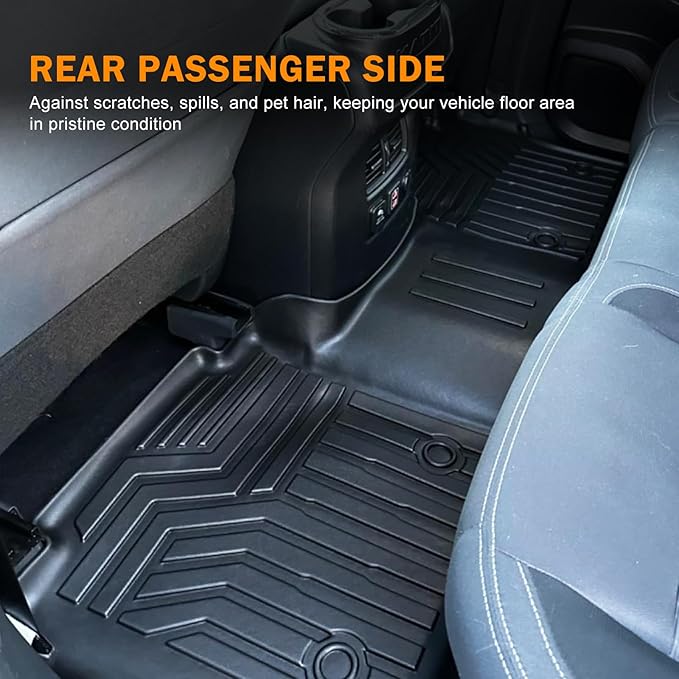 KUST Floor Mats for 2012-2016 Ford F250 F350 F450 Super Duty Crew Cab, TPE Rubber All Weather Floor Liners for F250 Accessories Car Mats Front Rear 2 Rows Set High Edge