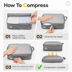 Veken 11 Set Compression Packing Cubes for Travel Essentials,Compressible Expandable Large Luggage Suitcase Organizer Bags fo