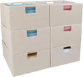 ANMINY 6PCS Storage Baskets for Organizing Collapsible Fabric Storage Bins Boxes with Wood Handles Closet Shelves Cube Organi