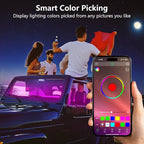 Led Car Lights Interior,Ambient Lighting Car Interior,Footwell Lighting for Car,APP Control 16 Million Colors Music Sync,DIY Mode Multicolor LED Interior Lights for Cars,Trucks,SUVs,12V Power