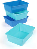 Humble Crew Toy Storage Bins for Kids, Set of 4, Navy/Teal, Large - Sturdy, Colorful Plastic Storage Bins for Classroom, Play