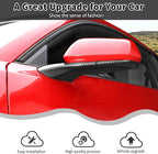 Carbon Fiber Rearview Side Mirror Decoration Trim Cover Compatible with Mustang IExterior Accessories 2024 2025(Carbon Fiber Black)