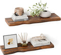 Floating Shelves for Wall Rustic Farmhouse 24 Inch Floating Shelf Wooden Shelves for Wall Mounted Live Edge Pine Shelf with U