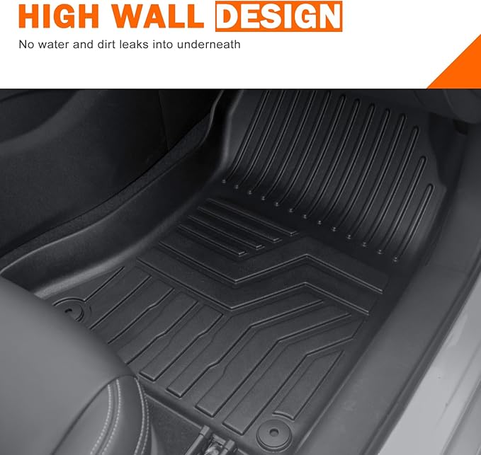 KUST Custom Fit Floor Mats for Chevy Equinox/GMC Terrain 2018-2024 (No for EV), All Weather TPE Rubber Car Mats for Equinox Accessories Front Rear 2 Row Liners, High Edges Non-Slip
