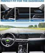 FIILINES Dash Cover Fit for Kia K5 2021-2025 (Without HUD), Dashboard Cover K5 Accessories Dash Mat Sunshade Nonslip Protecto