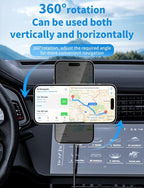MagSafe Car Mount Charger, 3 in 1 [LED RGB HandsFree] Wireless Car Charger, Magnetic Phone Holders for Your Car- Fast Charging Car MagSafe Charger for iPhone 17/16/15/14/13/12 Series, for Men Women