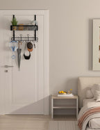 Over The Door Hooks Organizer Storage - Over The Door Hanger for Coat Rack, Storage with 12 Hook & 2 Mesh Baskets, for Bathro