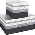 Fab totes Storage Bins [3-Pack], Foldable Storage Baskets for Organizing Toys, Books, Shelves, Closet, Large Storage Box with