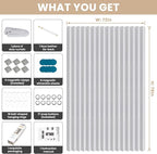 Jilron Accordian Door Curtain, 100% Blackout Folding Magnetic Doorway Curtains,Linen Style Closet Doors,for Room Divider,Priv