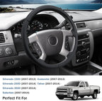 Steering Wheel Cover for Chevy Silverado 1500 GMC Sierra 1500 2007-2013/2500 3500 Chevrolet Tahoe Suburban Yukon (Yukon XL) 2007-2014/ Traverse 2009-2017/ GMC Sierra 2500HD 3500HD 2008-2014