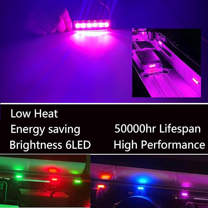 20 Pcs Rock Lights Purple Strip Lights Wheel Fender Well Underglow Led Lights for Cars Exterior Side Marker for Truck Golf Cart Wrangler RV RV SUV Offroad
