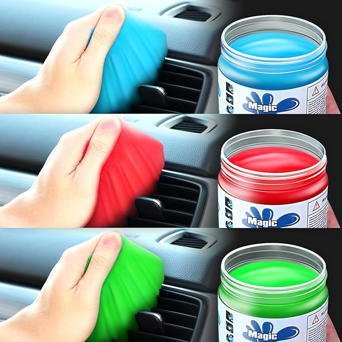 DNA MOTORING 3 Pack Car Cleaning Gels Auto Detailing Tools Cleaning Putty Car Interior Cleaner, Car Jelly Cleaner, Keyboard C