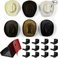 Modern JP Adhesive Hat Hooks for Wall (12-Pack) - Cowboy Hat Rack, Wide Brim Hat Organizer, Strong Hold Hat Hangers for Wall 