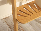 Taozun Minimalist Wood Blanket ladder - Boho Style Wall-leaning Display Towel Rack for Throw Quilt, Standing Ladder Shelf, Bl