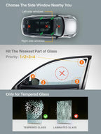 Luxtude Car Window Breaker, Glass Breaker, Window Breaker Seatbelt Cutter, Auto Car Escape Tool, 2-in-1 Emergency Glass Hamme