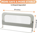 omzer Large Bed Guard Rail for Toddlers - 59inch Foldable & Adjustable Heights Baby Bed Safety Railing - Toddler Long Bed Rai