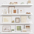 Fun Memories Picture Ledge Shelf - 30 Inches Floating Shelves Set of 4 - Floating Shelves with Lip for Storage - Wood Bookshe