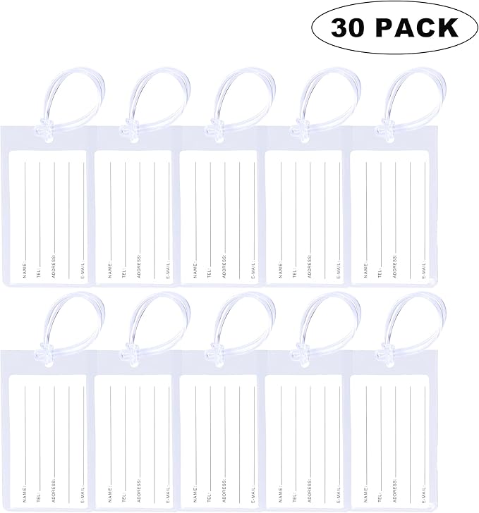 30 Pack Luggage Tags for Suitcases, Airplane Travel Essentials for Flying, International Travel Must Haves, and Luggage Acces